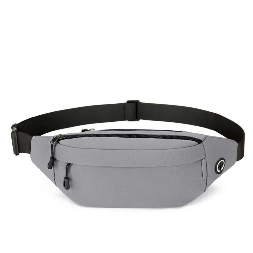 

Waterproof Crossbody Chest Bag with Headphone Jack Oxford Cloth Men Fanny Phone Pack Multi-function Belt Pouch Bag