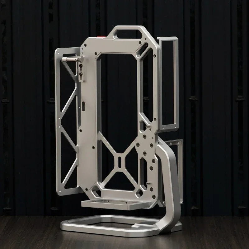 Open ITX SFX Mini Aluminum PC Case Vertical Desktop Gaming with 120mm Fan for High-End Compact BuildsGoods in stock