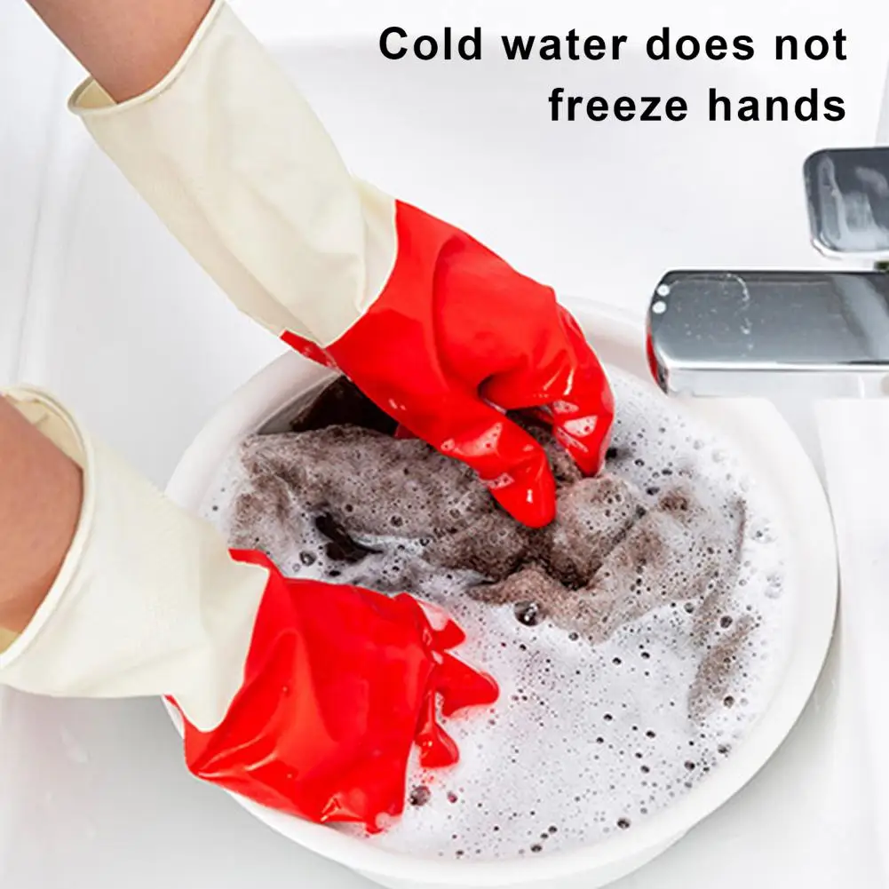 

Reusable Gloves Waterproof Puncture-resistant Dishwashing Gloves with Non-slip Design for Cleaning Durable Breathable Oil-proof