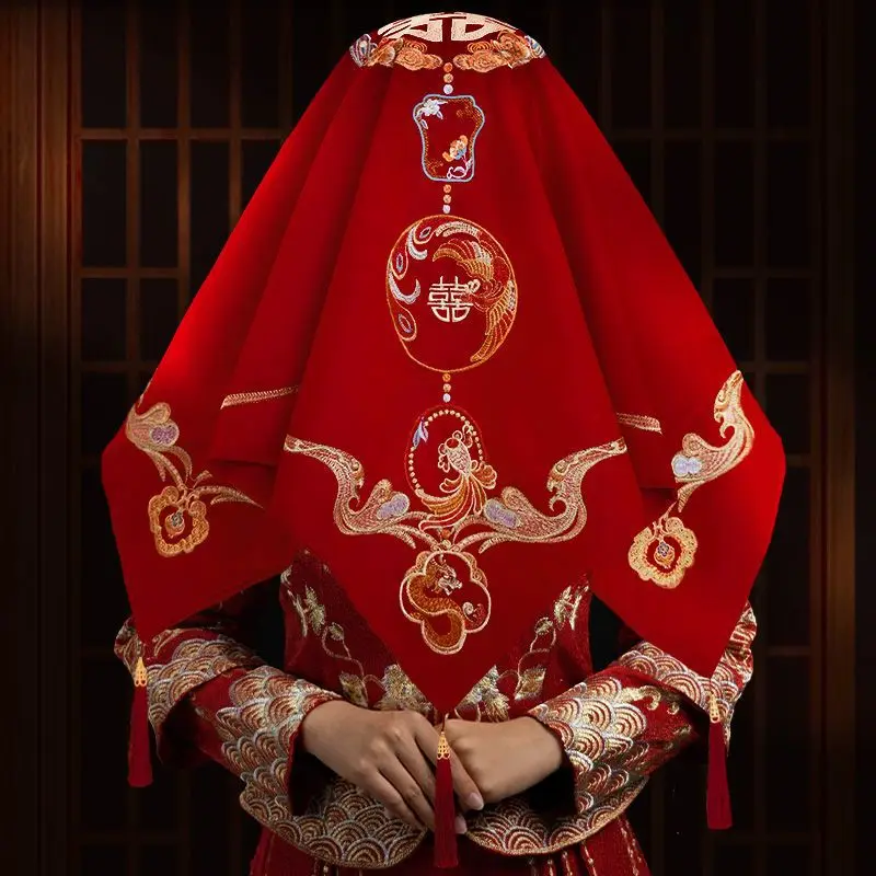 chinese-style-embroidered-silk-red-bridal-veil-wedding-celebration-dragon-and-phoenix-cover-special-for-new-bride-wedding-acc