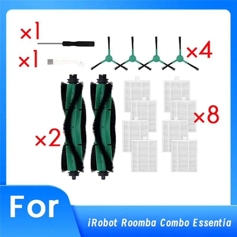 A21Q -16 Pcs For Irobot Roomba Combo Essential Series Q011/Y0110/Q0120/Y0140 Robot Vacuum Cleaner Replacement Parts Pack