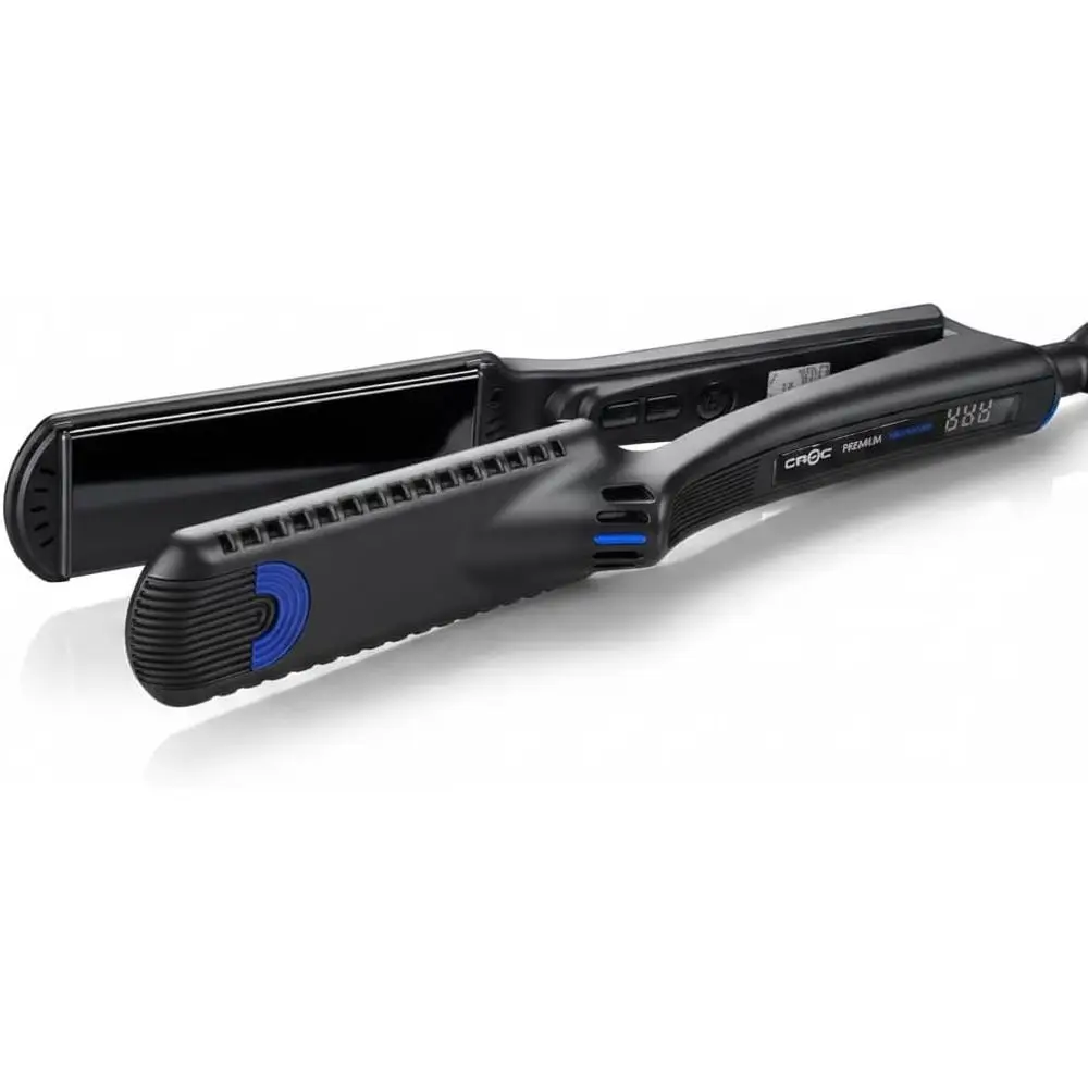 

Croc Premium Pico Inrared Black Titanium lat Iron, 1.75 Inches Wide, 270°-450° Temperature Range, All Hair Types, Corded Electri