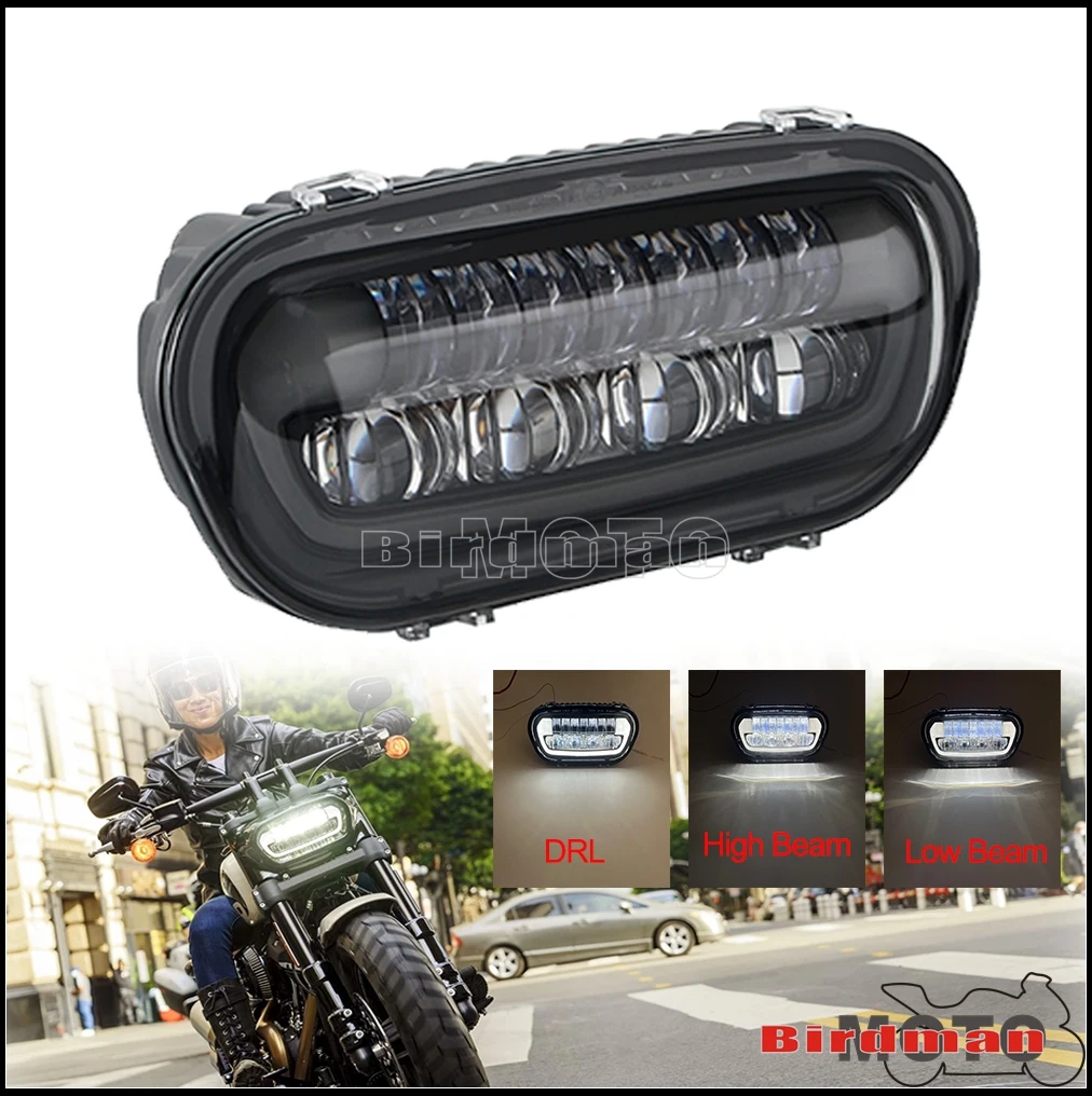 

9.8 Inch Headlight LED Square Headlamp For Harley Softail 2018-2025 Fat Bob 114 FXFB FXFBS Front High Low Beam DRL Running Light