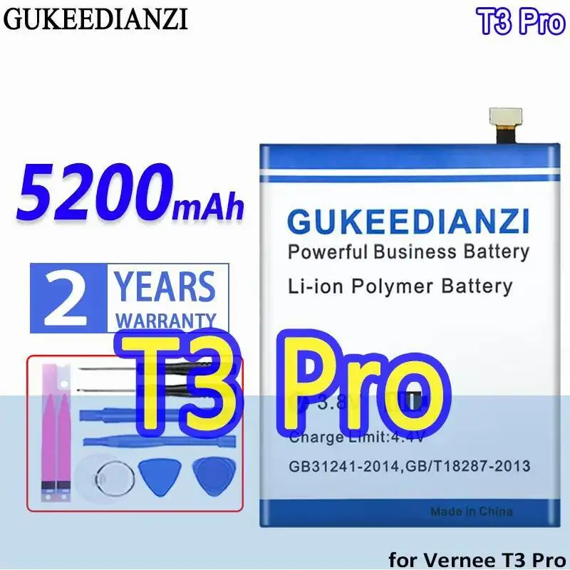 Аккумулятор мобильного телефона большой емкости для Doogee 476180P Vernee T3 Pro, замена премиум-класса 5200 мАч
