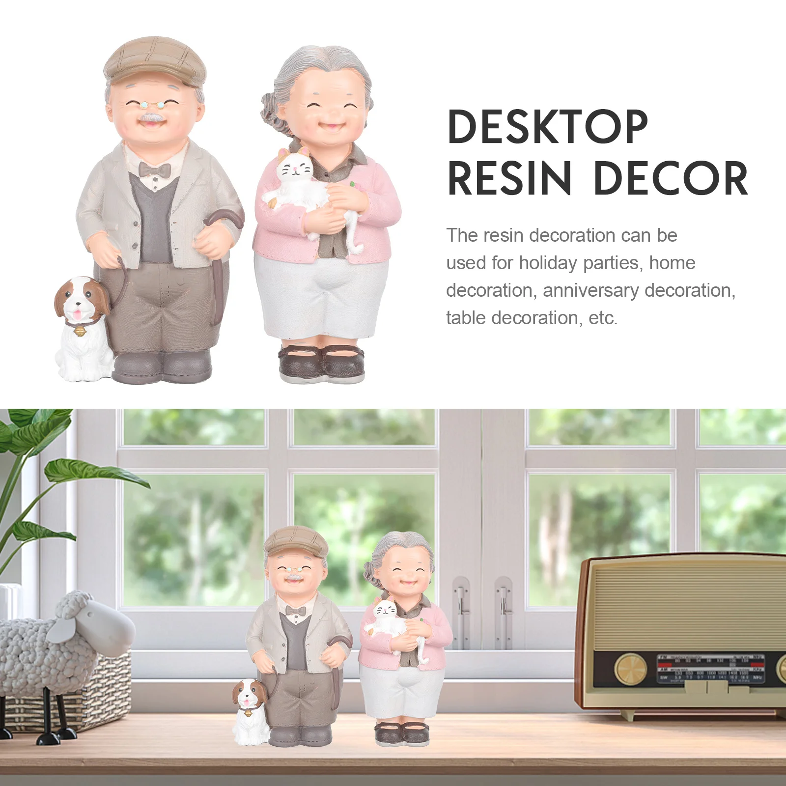 

1Set Delicate Couple Statue Romantic Resin Craft for Wedding Anniversary Present Creative Home Decor Living Room Bedroom Desk