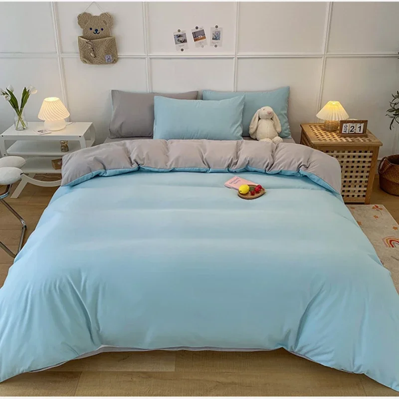 

2023 Fashion High Quality Skin Friendly Solid Color Home Textiles Bedding Duvet Cover Pillowcase