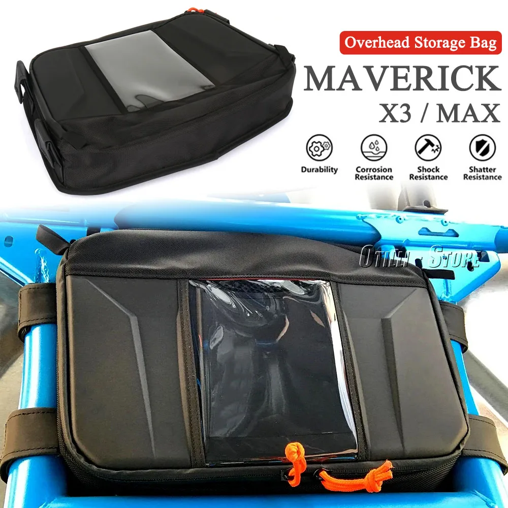 

2017- Overhead Storage Bag Center Roof Top Map Bag Tool Organizer Bag UTV Roof Bag Fits For Can-Am Maverick X3 MAVERICK X3 MAX