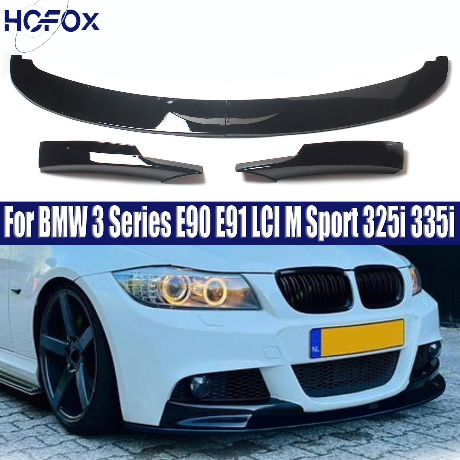 

For BMW 3 Series E90 E91 LCI M Sport 325i 335i 2009-2012 Front Bumper Lip Splitter Diffuser Body Kit Spoiler Bumper Guard Protec