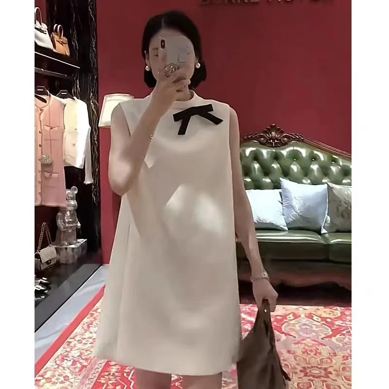 [zoci] Autumn Women Summer Clothing Year, French Socialite Temperament, High-end Feeling, Fragrance Style Sleeveless Dress New