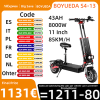 BOYUEDA S4-13 8000W High Power Dual Motor 60V 43AH Battery 13inch Folding E-Scooter Off-road Electric Scooters