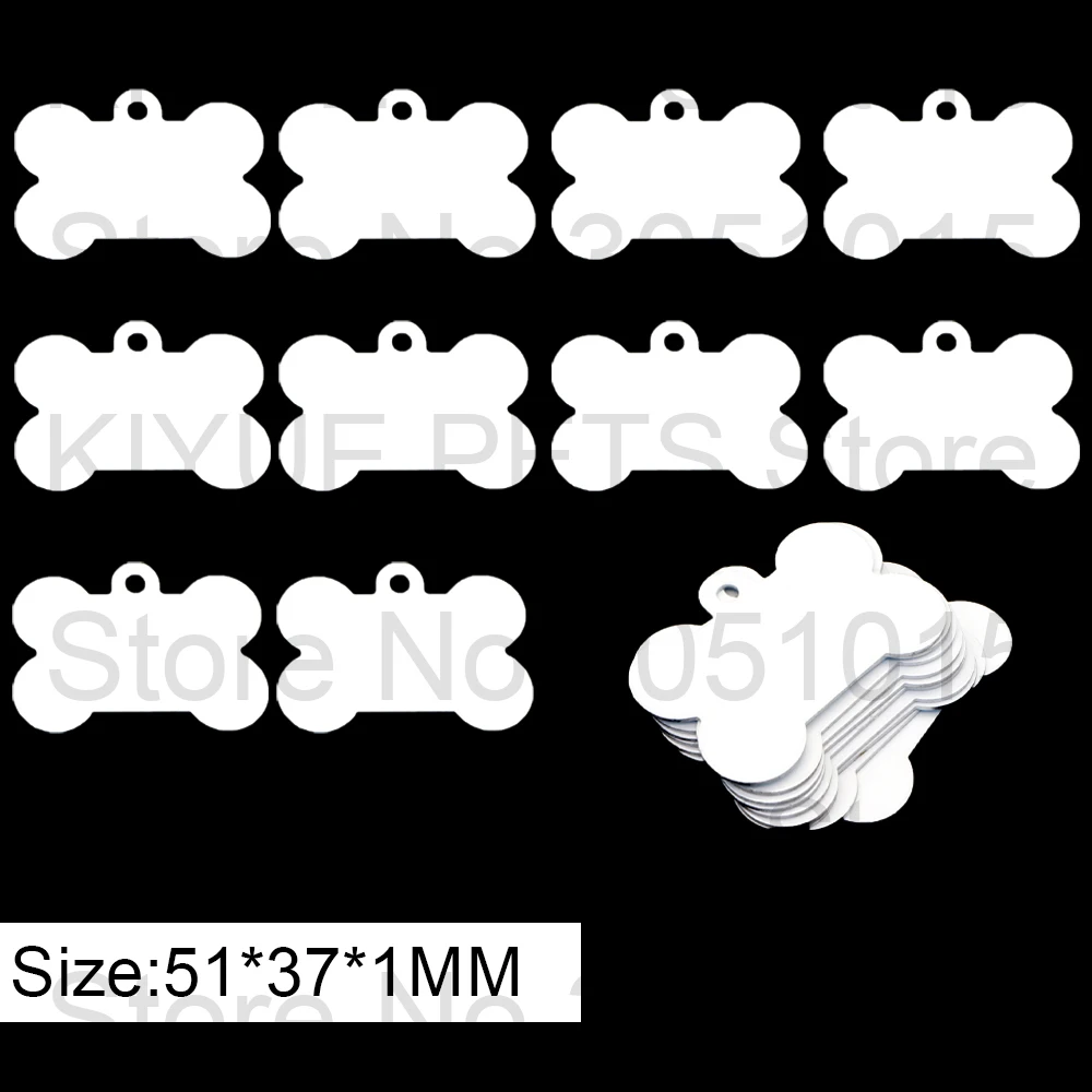 100Pcs Customize Sublimation Dog Tag Pet Aluminum Id Cat Accessories Address Tag For Dogs Heat Transfer Printing Blank Nameplate