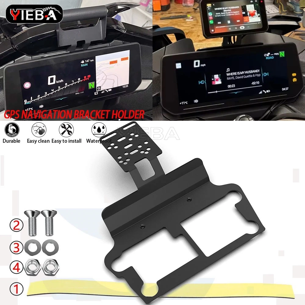 YIEBA Fit For BMW 2022-2026 K1600B K1600GA k1600gt K1600GTL 2025 Motorcycle Navigation GPS Mobile phone stand Anti shake bracket