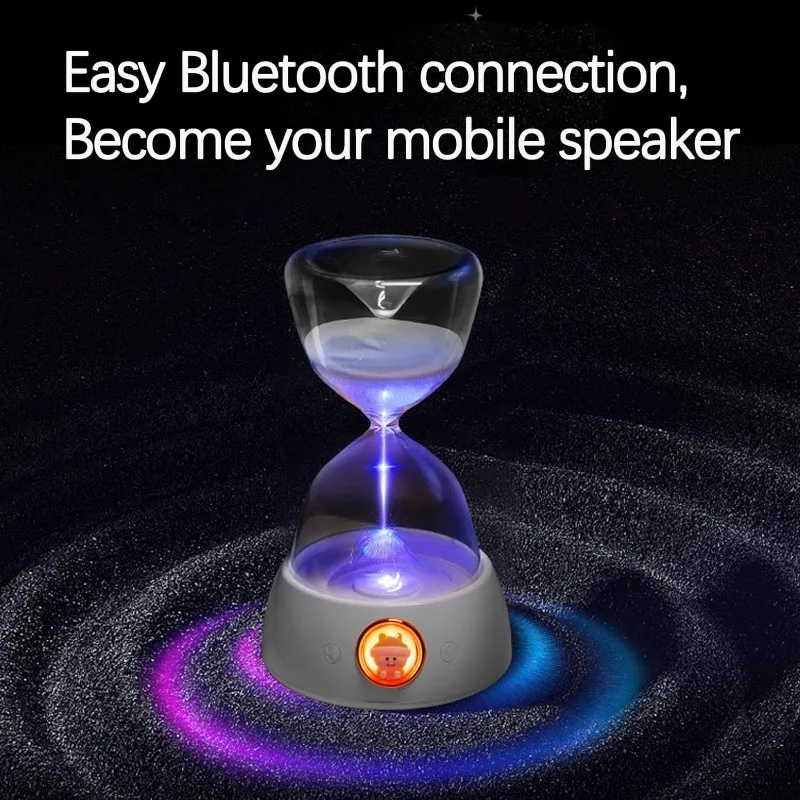 Hot Selling Creative Bluetooth Speakers Desktop Ornaments Colorful Night Sleeping Beside Table Light Sand Timers Hourglass Lamp