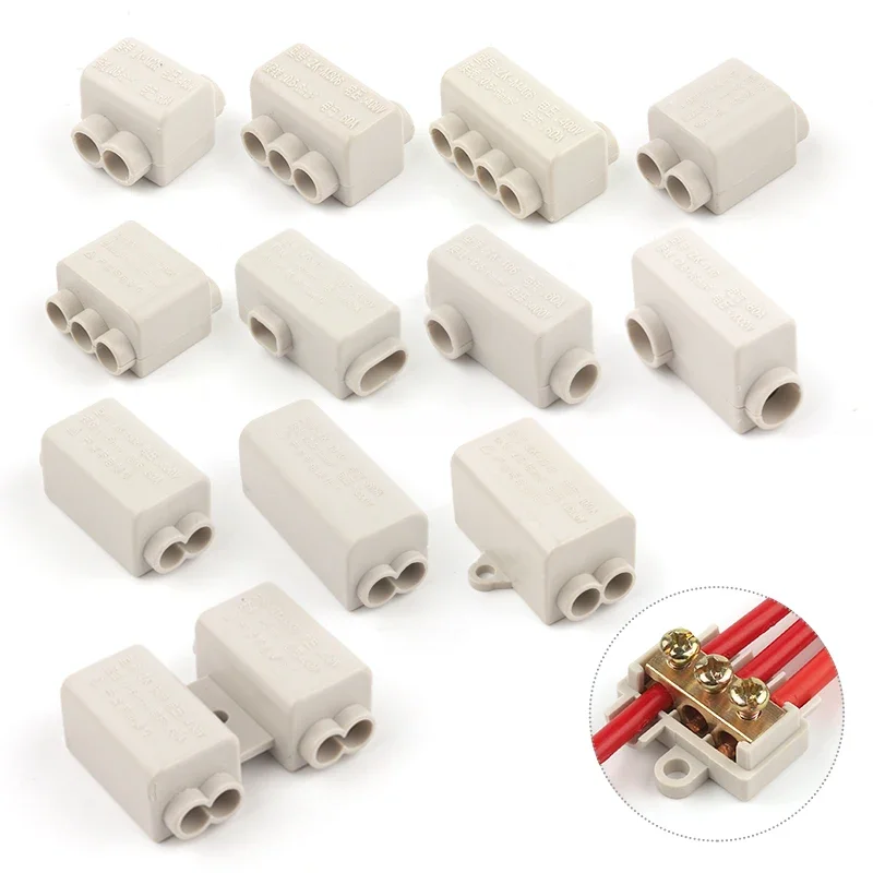 5 PCS High Power ZK/T Type Distributor - 60A/80A/100A Quick Wiring Terminal Block Junction Box Connectors Without Disconnection