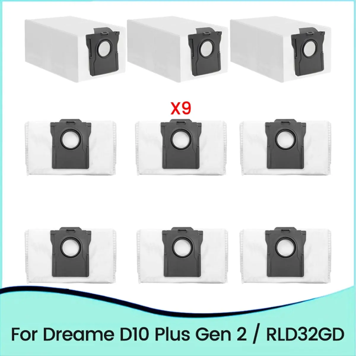 

9PCS Replacement Dust Bags for D10 Plus Gen 2/RLD32GD Robot Vacuum Cleaner Parts Dust Bag-BCBW