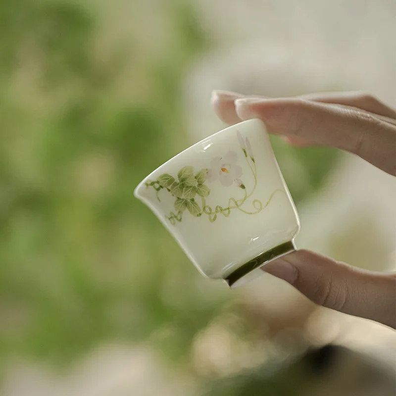 رسمت باليد صباح المجد فنجان شاي الكونغ فو طقم شاي كوب شاي سيراميك المنزلية اليشم الطين كوب واحد كوب صغير