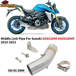 Slip On For Suzuki GSXS1000 GSXS1000F 2015 - 2021 Motorcycle Exhaust System Escape Moto Modified Link Pipe Connect 51mm Muffler