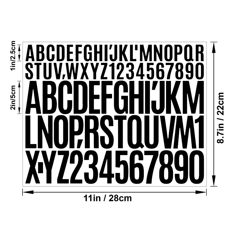 1+2 Inch Mixed Alphabet Number Stickers DIY Words 3 Pages Letter Sticker for Bulletin Board Mailbox DIY Crafts Art Making Decor