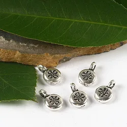 30pcs 12*8mm Tibetan Silver Oblate Round Charms H2422 Jewelry Making Supplies