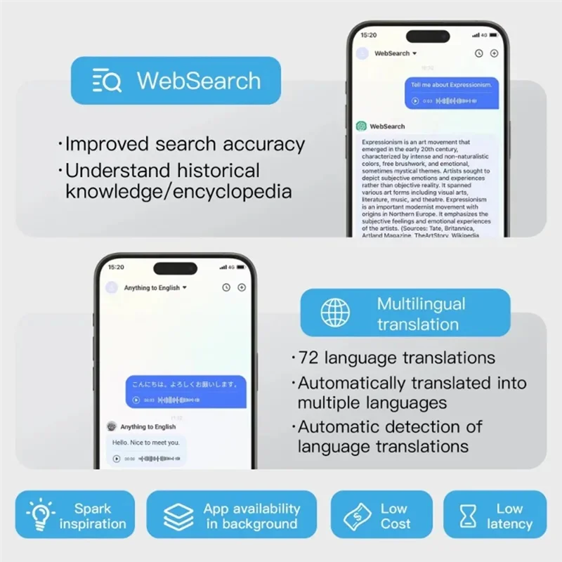 ABGI-Intelligent Microphone Listening Input Translators Language Portable Bluetooth Microphone