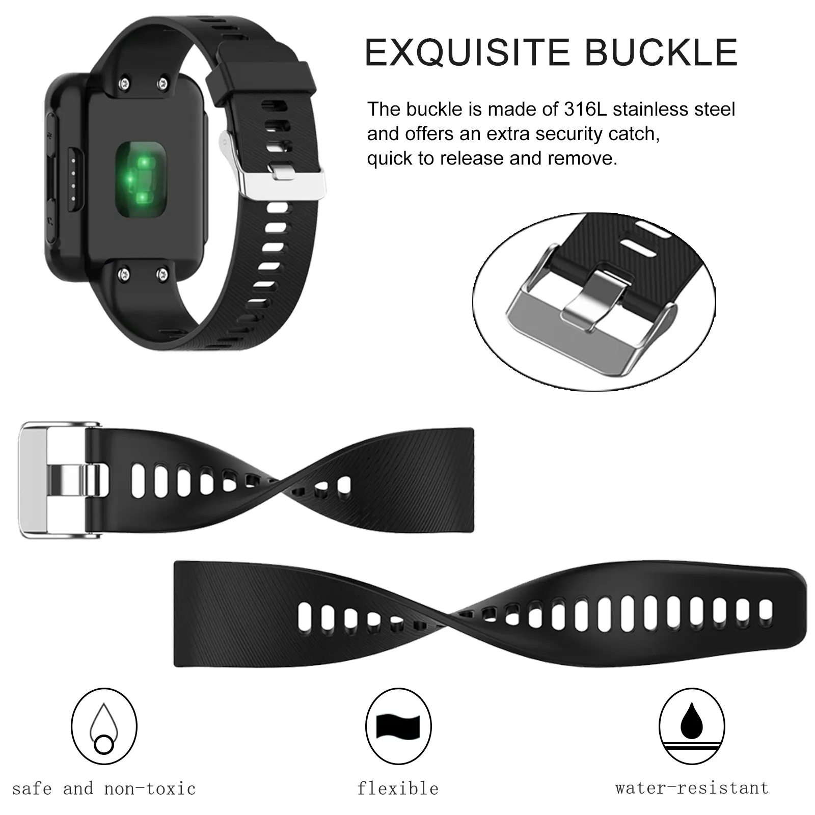 Silicone Watch Band For Garmin Forerunner 35 Smart Watch Accessories Replacement Strap For Garmin Forerunner 35 Bracelet