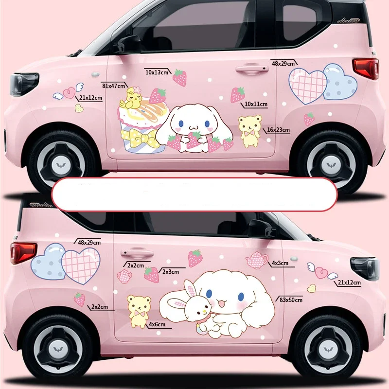 

Sanrio Kawaii Cinnamoroll автомобильные наклейки аниме мультфильм милые модные изысканные креативные красивые водонепроницаемые украшения для кузова автомобиля