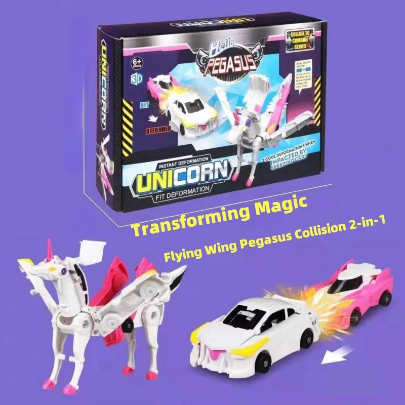 Children's Gift Transformation Car Toys, Automatic Transformation Robots, Die-casting Toys, Fun Mini 2-in-1 plastic Model Cars image 4