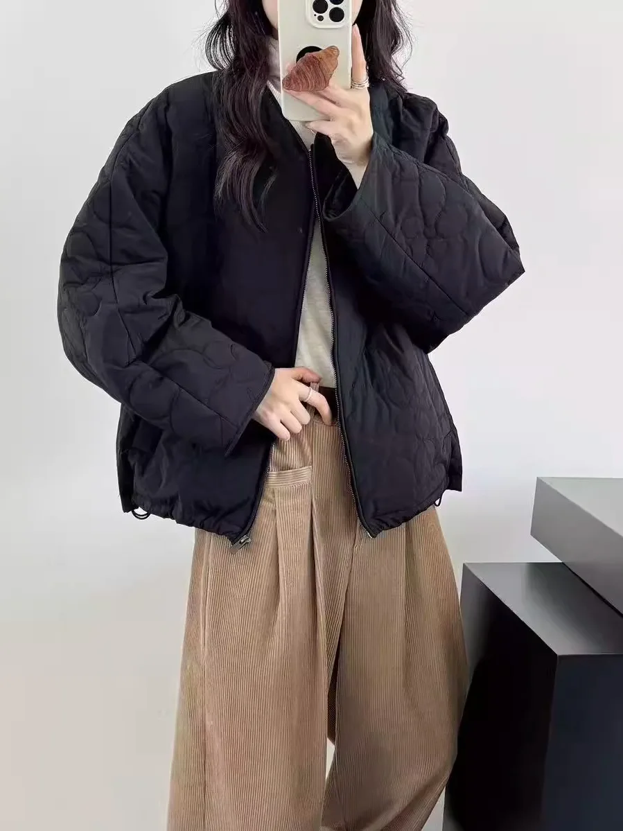 

Зимняя повседневная легкая хлопковая куртка для женщин: теплая, свободного кроя, универсальная, подходит для маленьких размеров, модное пальто