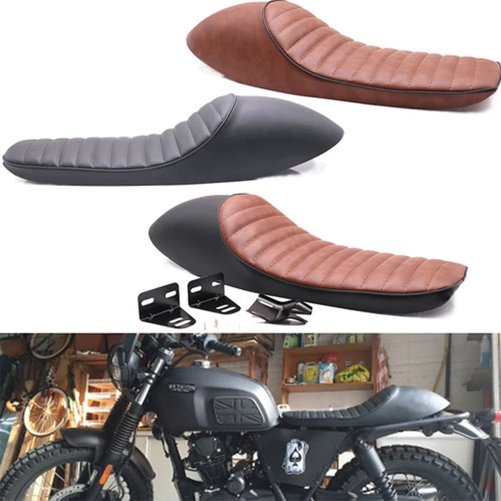 For Honda CG125 Retro Motorcycle Plus Long Hump Seat 62CM Cafe Racer Vintage Saddle Seat Bag Cushion Soft Seat Cover Universal