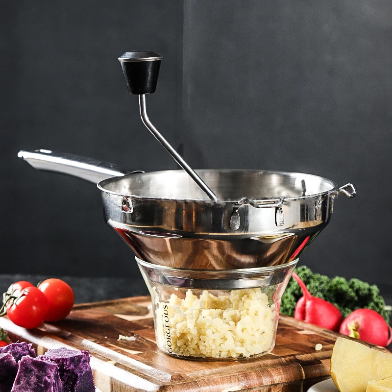 【M】Multifunctional Stainless Steel Food Rotary Mill Vegetable Strainer Potato Tomatoes Masher Grinder With Milling Discs