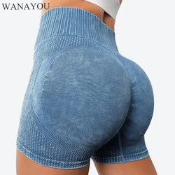 WANAYOU-Shorts de yoga taille haute pour femmes, leggings de sport, collants de fitness confortables, levage des fesses, butin froissé