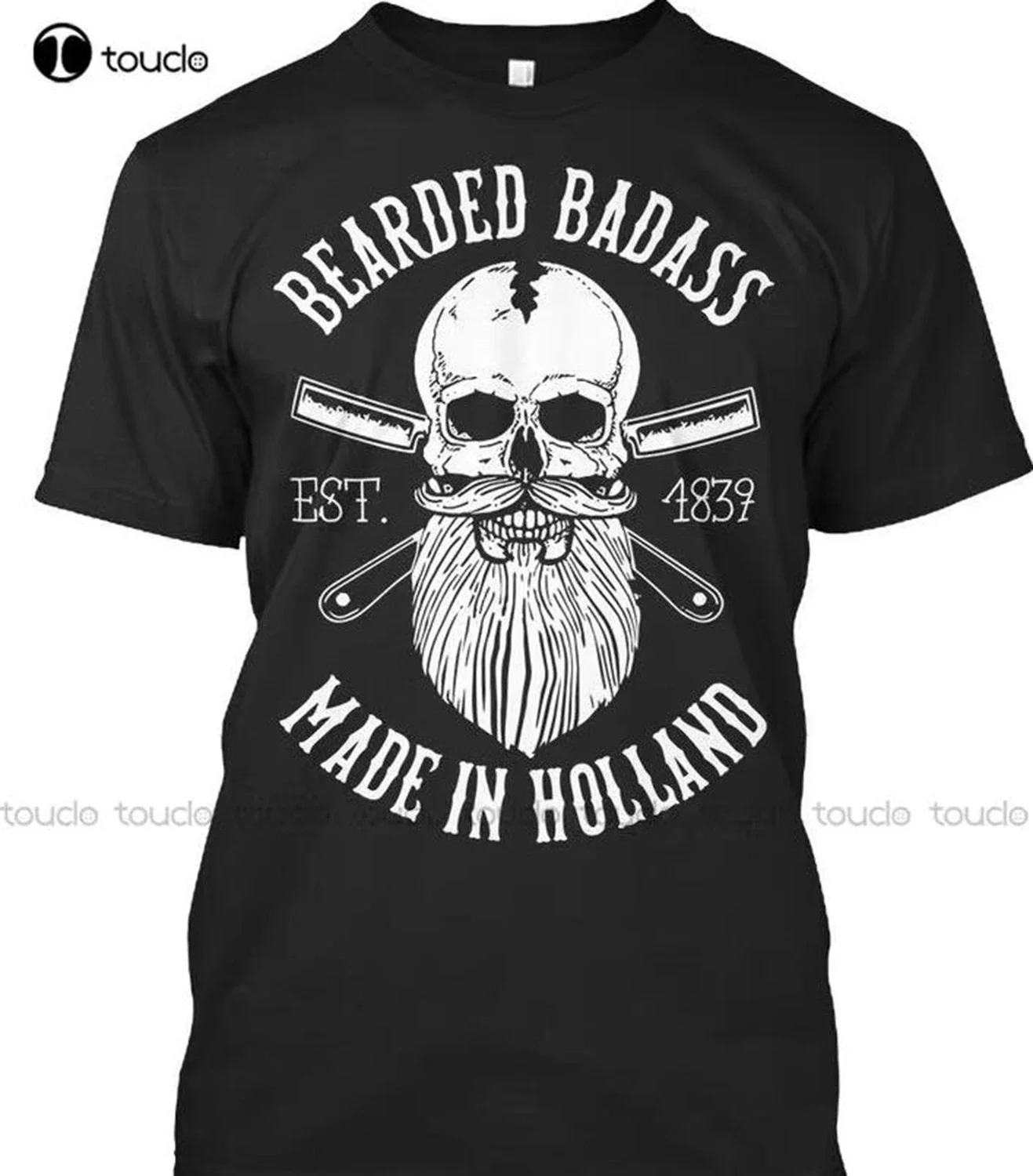Newest  Men'S Fashion Print T-Shirt Men Summer Style Holland Bearded Badass - Brarded Est 1839 Made In T-Shirt