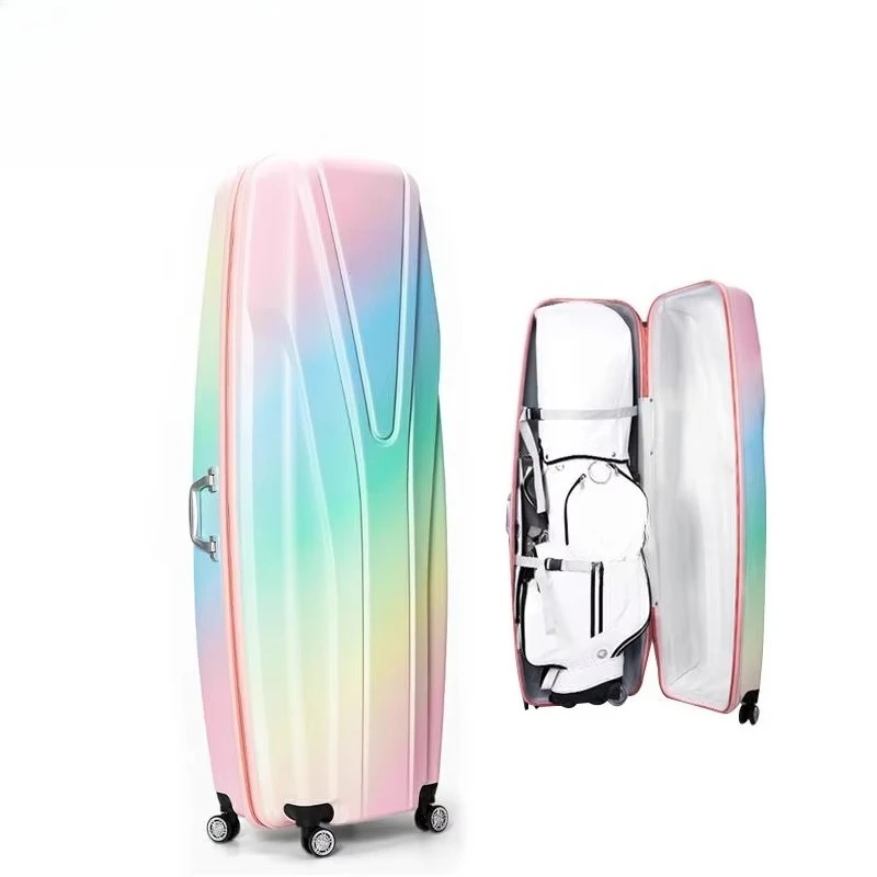 Waterproof PP Material Hardshell Airline Checked Golf Bag Large Capacity Golf Travel Bag With Wheels
