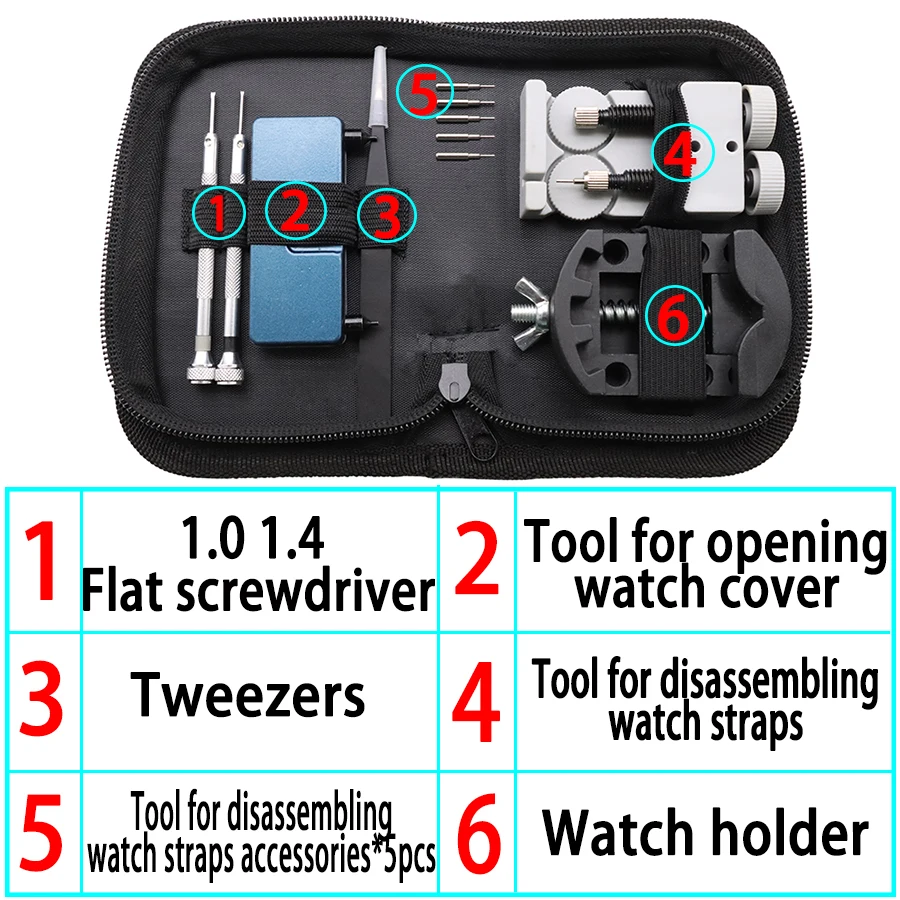 Набор для ремонта часов из 11 предметов, регулируемая длина стального ремешка, открытая задняя крышка часов, инструмент для замены батареи, открывалка для часов
