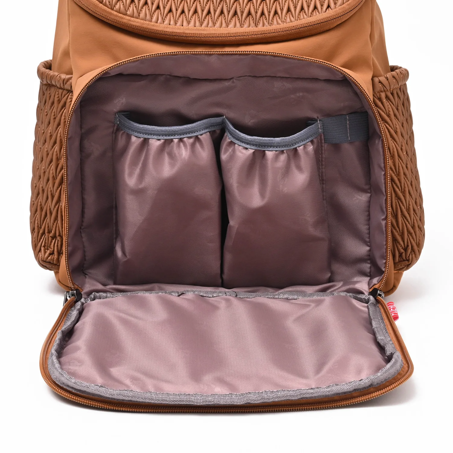 Stylish Woven Diaper Bag Backpack for Moms Fashion Mommy Bag with Multiple Pockets Large Capacity Baby Changing Travel Backpack