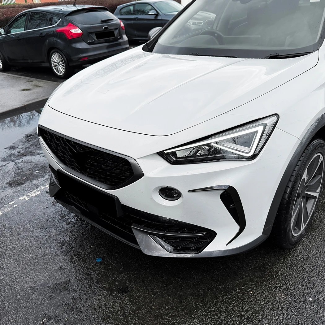Für Cupra Formentor MK1 2020-2024 Auto Frontstoßstangenabdeckung Windmesser ABS Glänzend Schwarz Nebelscheinwerfer-Zierleiste Lichtblende – Detail 6