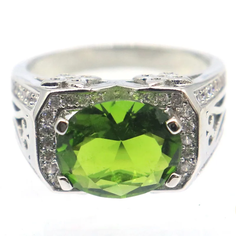 Buy 4 Get 1 Free 22x12mm 5.8g Lovely Cute Pink Morganite Green Peridot Swiss Blue Topaz CZ Women Dating Silver Rings