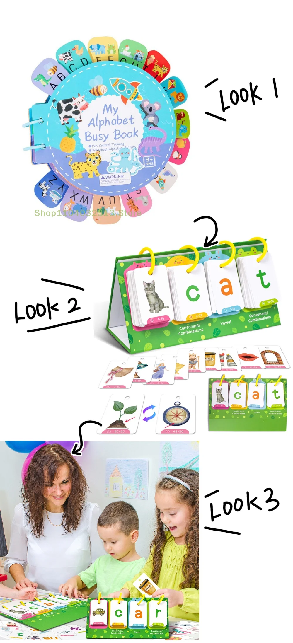 

Интерактивная книга активности, тихая книга, наклейки с алфавитом для развития мозга детей