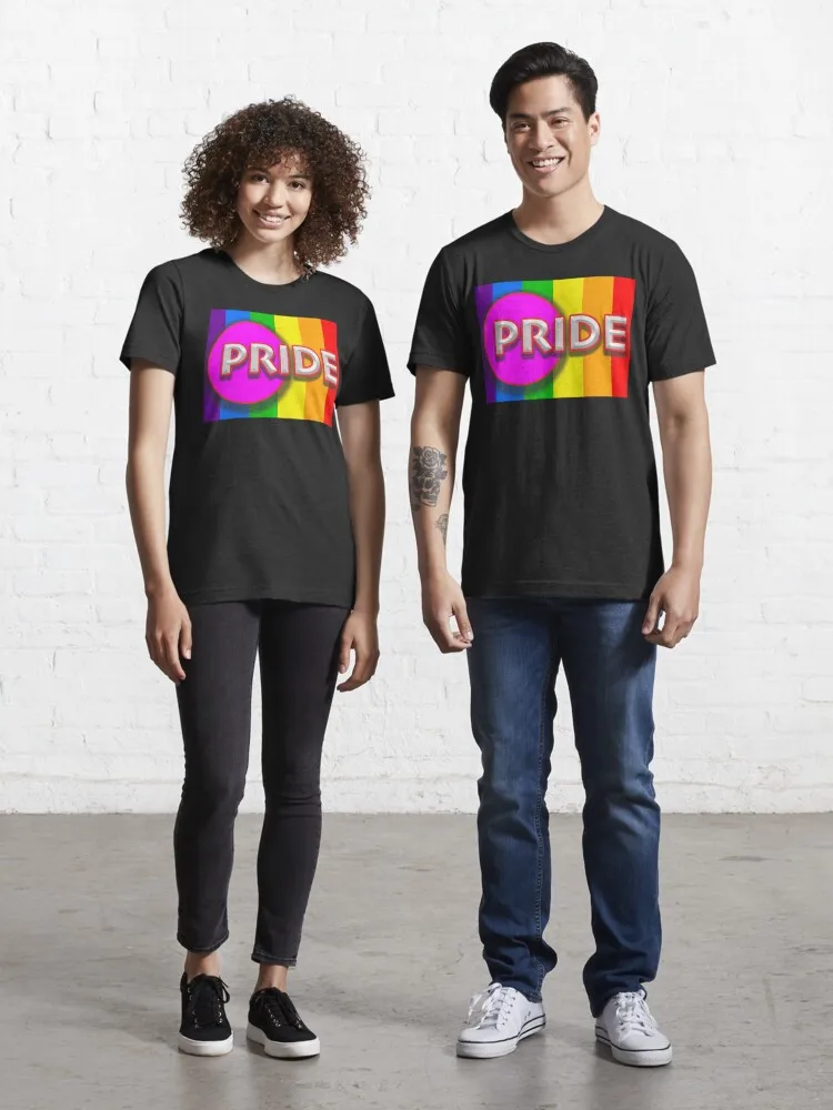 

Pride Flag Circle Graphic Essential T-Shirt Print Creativity Novelty Male