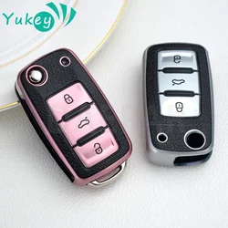 For Volkswagen VW Golf EOS Scirocco Jetta MK6 Octavia POLO Tiguan Passat B5 B6 B7 Leather Car Key Cover Case Accessories
