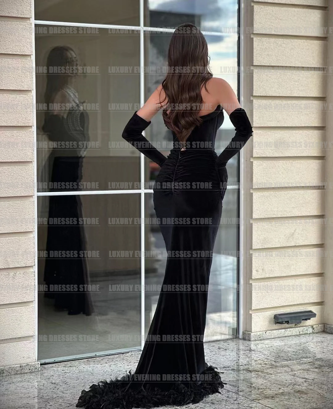 Luxury Sweetheart Evening Dresses Woman's Mermaid 2024 Prom Gowns Formal Sleeveless Backless Sweep Train Satin Vestidos De Noche