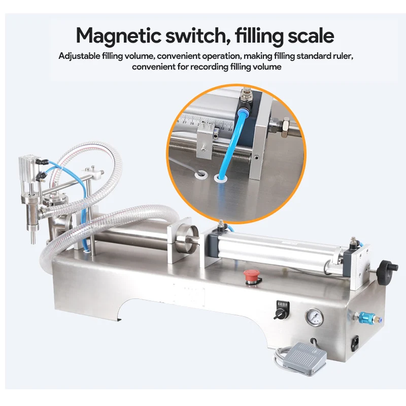 رائجة البيع عالية الجودة شبه التلقائي المكبس آلة تعبئة السوائل برأس واحد آلة تعبئة القدم