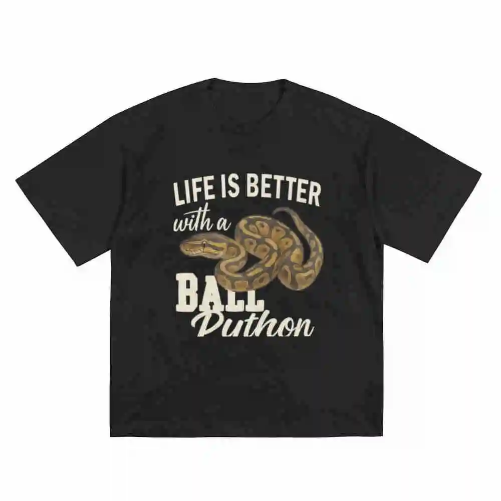 Ball Python Snake Lover Reptile Exotic Animal Herpetology Short Sleeve Tee 100% Cotton T-Shirt
