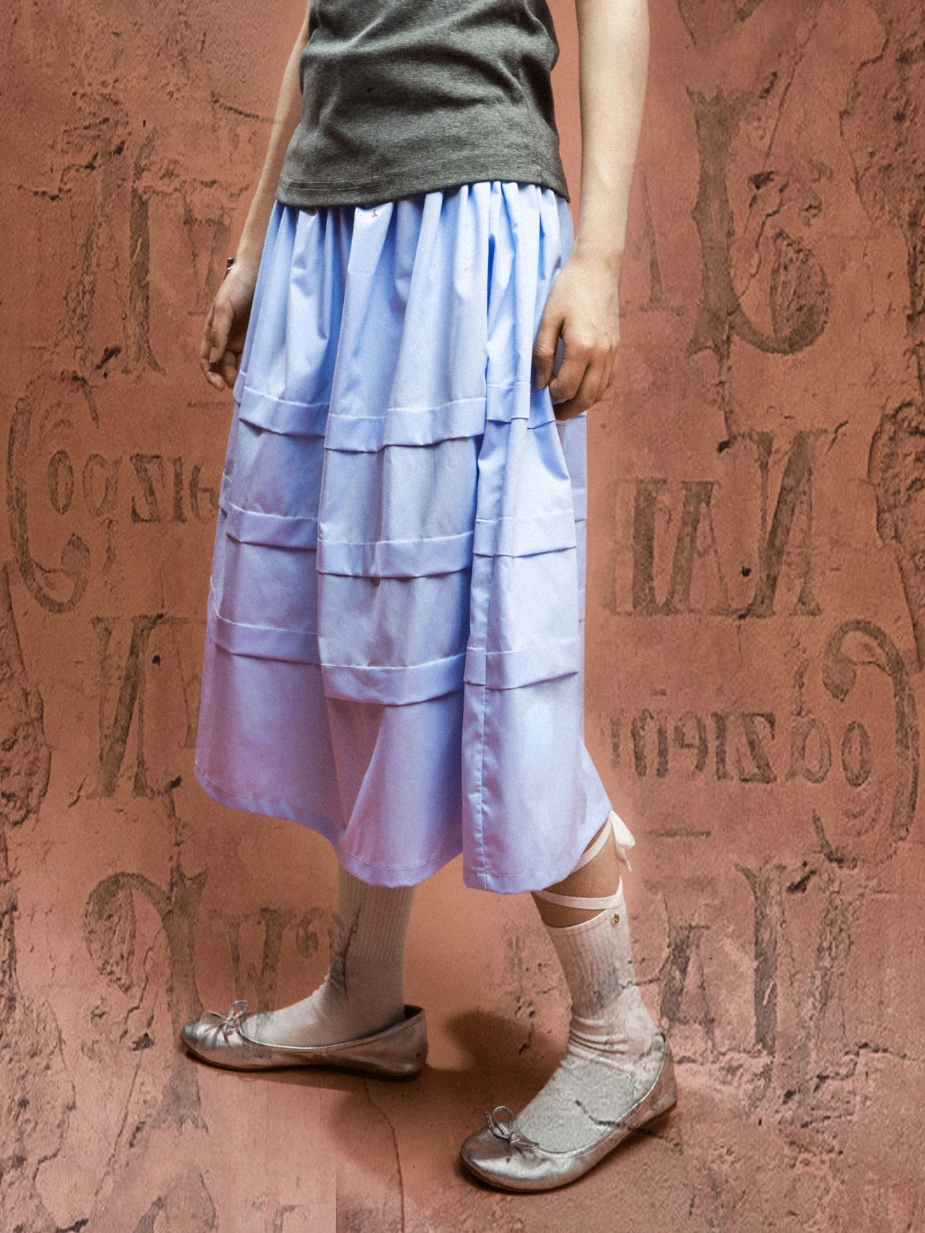 

Хлопковая юбка А-силуэта без утюга, синяя, летняя, повседневная, стандартная длина, для женщин