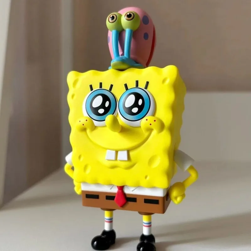 22cm Cartoon Spongebobed Square Pants Model Doll Snail Good Friend Figurine Kawaii PVC Statue Model Porch Desktop Ornaments