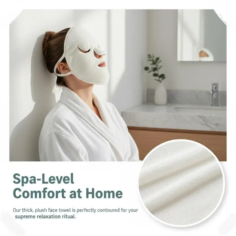 Reusable Hot & Cold Compress Face Mask Towel Soft Gentle for Sensitive Skin Home Skincare Puffiness Relief