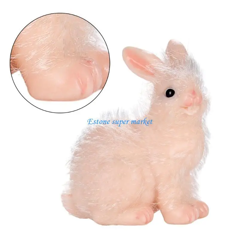 090B Silicone Thỏ Đồ Chơi Mô Hình Cuộc Sống Thực Tế Như Động Vật Hình Kid Nhận Thức Đồ Chơi