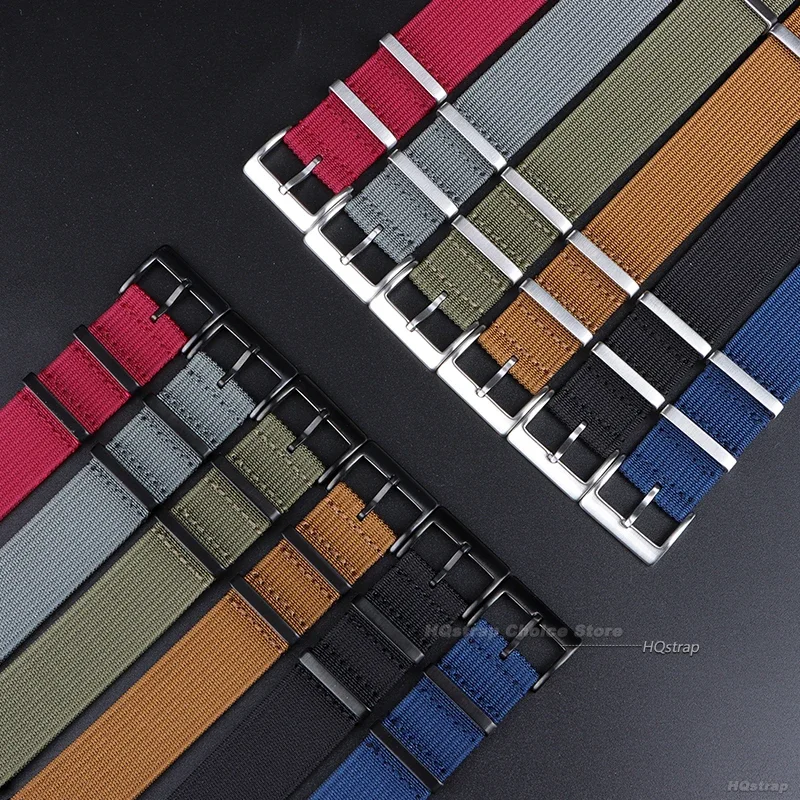 Correa de reloj acanalada para hombre y mujer, correas militares de nailon resistente, correa de reloj Retro, bandas de tela trenzada, cinturón deportivo Universal, 18mm, 20mm, 22mm