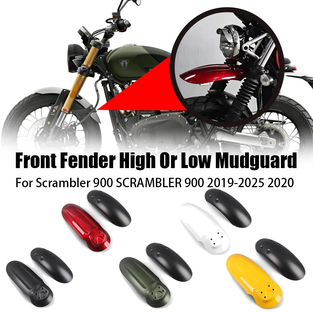 Motorcycle High Low Front Fender Mud Flap Splash Guard Protector Compatible With Triumph Scrambler 900 2019-2025