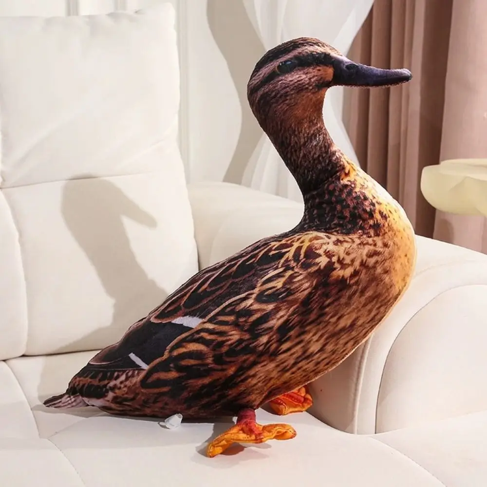 Stuffed Animal Simulation Duck Throw Cushion Home Ornament Stuffed Duck Vivid Lifelike Soft Cute Duck Pillow Sofa Decorative